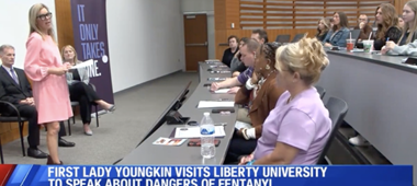 WFXR Roanoke : couverture de la visite de la Première Dame à Liberty University